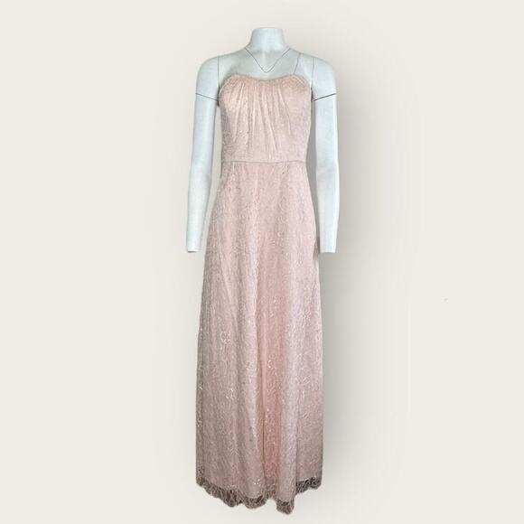 NWT | Dessy Collection | Florentine Lace Strapless Maxi | Blush | Size 12 - Picture 15 of 15